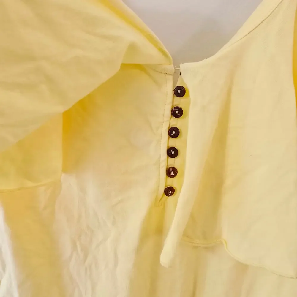 NWT Free People Matilda Bodysuit Butter Yellow Size S Small